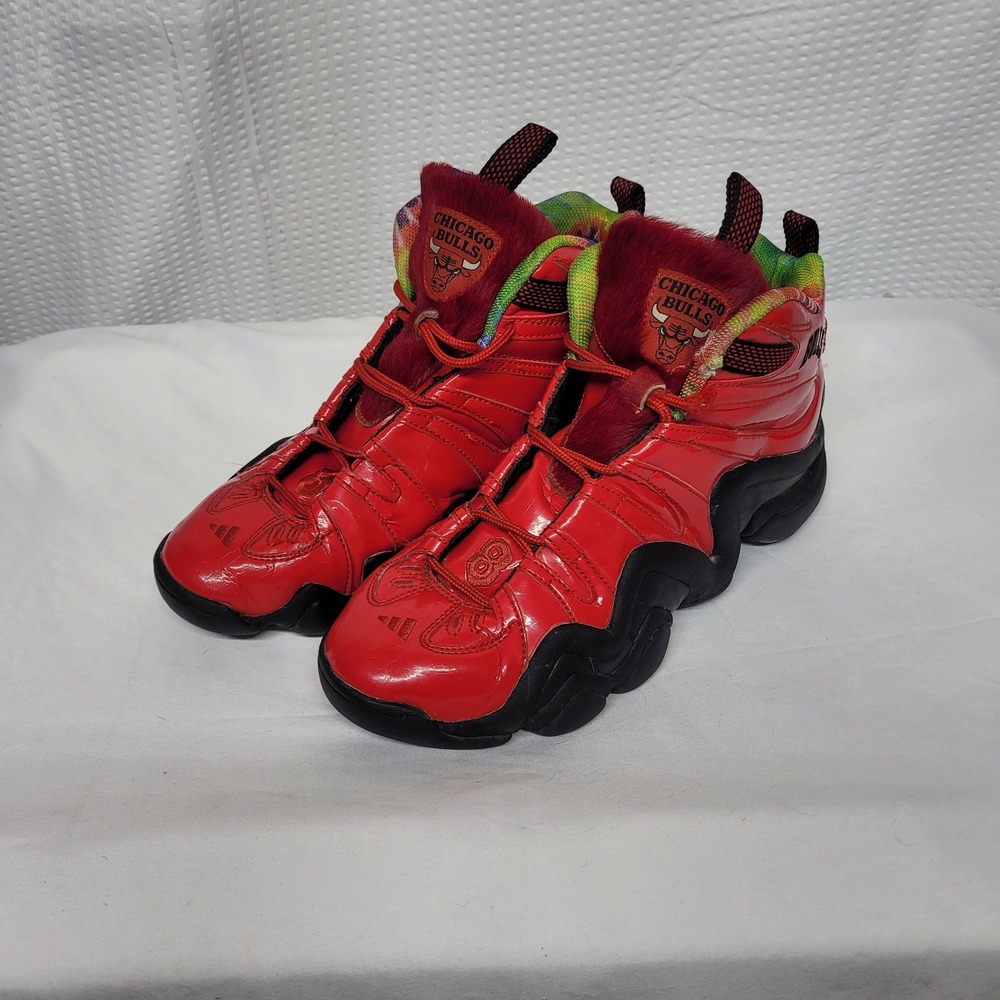 Adidas Crazy 8 Chicago Bulls Red Patent Pony Hair 72-10‎ Mens Size 10 C77539